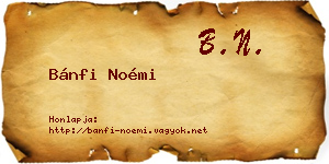 Bánfi Noémi névjegykártya